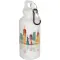 Borraccia plastica riciclata 400 ml con moschettone Oregon - Anteprima 5