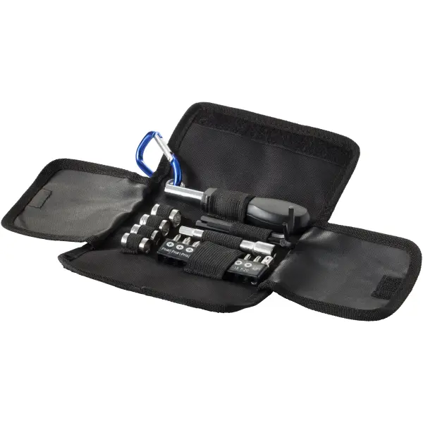 Set utensili 19 pezzi FLINT personalizzato pieghevole con moschettone - Immagine 1