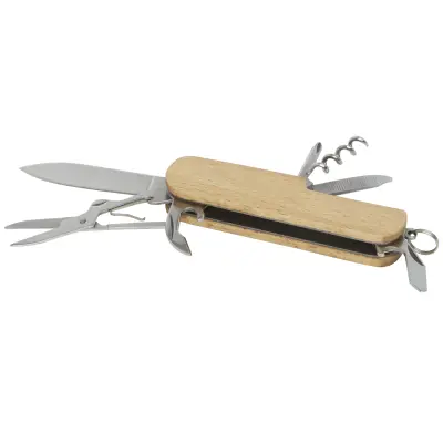 Coltellino tascabile RICHARD in legno a 7 funzioni con stampa