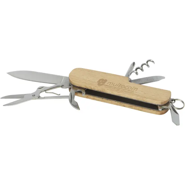 Coltellino tascabile RICHARD in legno a 7 funzioni con stampa - Immagine 5