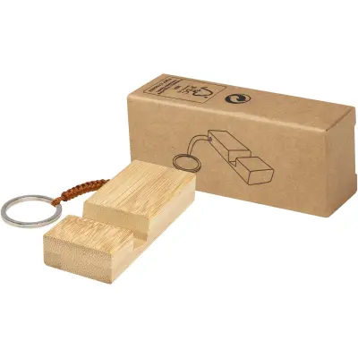 Bosona bamboo phone holder with keychain - Immagine 1