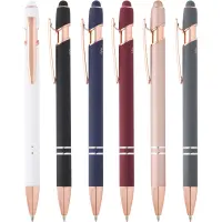 Penna a sfera con finitura oro rosa Nanna refill nero