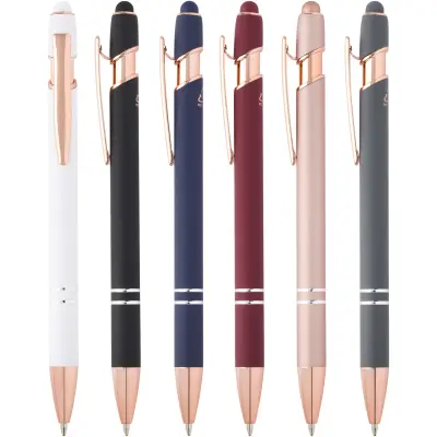 Penna a sfera con finitura oro rosa Nanna refill nero - Immagine 2