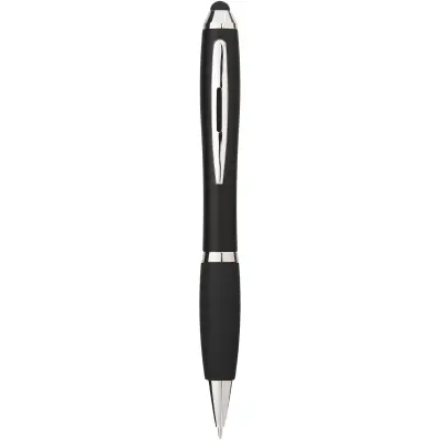 Penna a sfera con stylus e impugnatura nera Nash