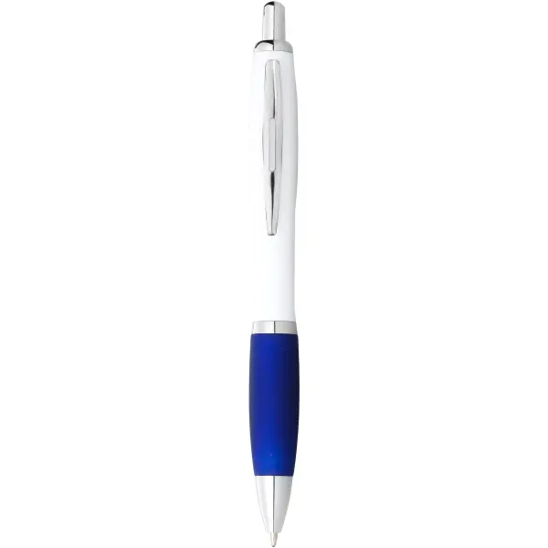 Penna a sfera con fusto bianco e impugnatura colorata - Immagine 4