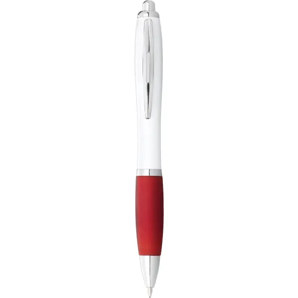 Penna a sfera con fusto bianco e impugnatura colorata - Immagine 10