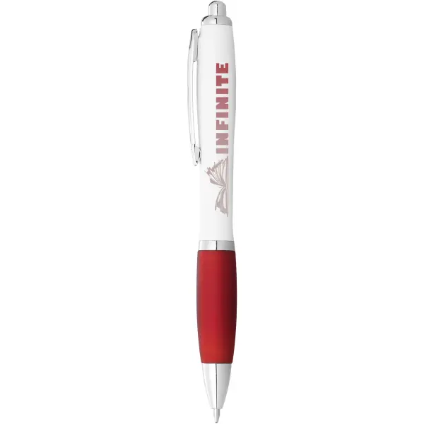 Penna a sfera con fusto bianco e impugnatura colorata - Immagine 13