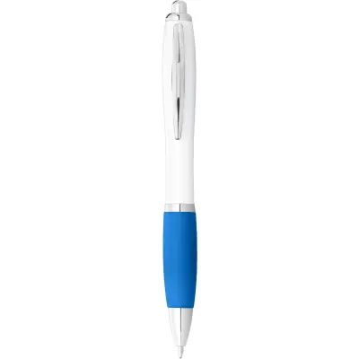 Penna a sfera con fusto bianco e impugnatura colorata - Immagine 17