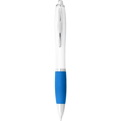 Penna a sfera con fusto bianco e impugnatura colorata - Immagine 18