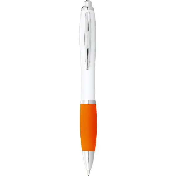 Penna a sfera con fusto bianco e impugnatura colorata - Immagine 21