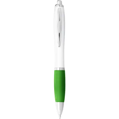 Penna a sfera con fusto bianco e impugnatura colorata - Immagine 25