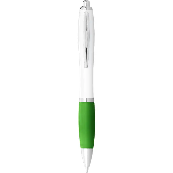 Penna a sfera con fusto bianco e impugnatura colorata - Immagine 25