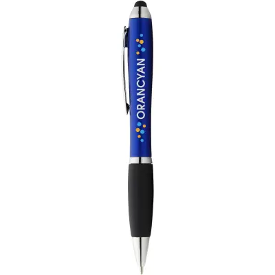 Penna a sfera colorata con stylus e impugnatura nera - Immagine 9
