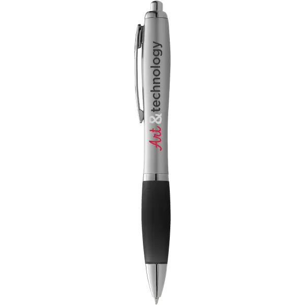 Penna a sfera con fusto argento refill nero - Immagine 3