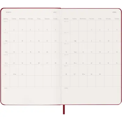 Agenda settimanale 12 mesi formato L con copertina rigida Moleskine - Immagine 7