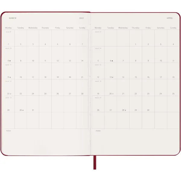 Agenda settimanale 12 mesi formato L con copertina rigida Moleskine - Immagine 7