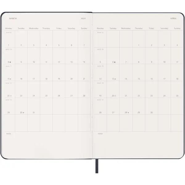 Agenda settimanale 12 mesi formato L con copertina rigida Moleskine - Immagine 14