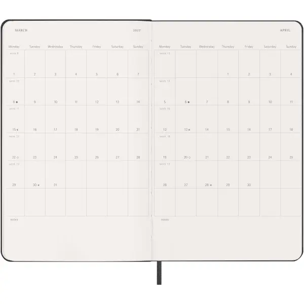 Agenda settimanale 12 mesi formato L con copertina rigida Moleskine - Immagine 29