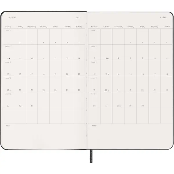 Agenda settimanale orizzontale L 12 mesi MOLESKINE rigida - Immagine 6
