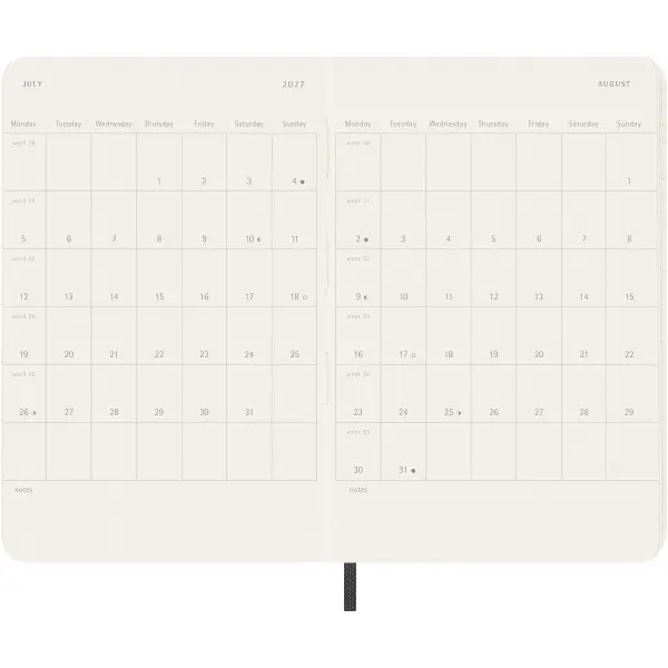 Agenda settimanale tascabile 12 mesi MOLESKINE con copertina morbida - Immagine 6