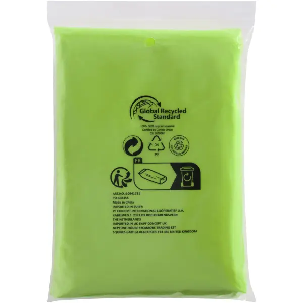 Poncho impermeabile monouso MAYAN con custodia, GRS 100% - Immagine 25