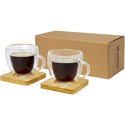 2 tazzine caffè in vetro a doppia parete Manti