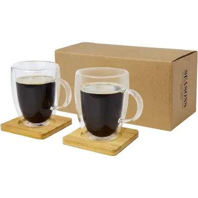 Tazzine da caffè MANTI set di 2 tazze 350 ml con bambù