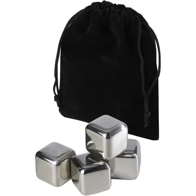 Set di cubetti di ghiaccio FROZ in acciaio, 4 pezzi con stampa - Immagine 1