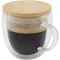 Tazza in vetro da 250 ml con coperchio in bambù Lenora - Anteprima 1
