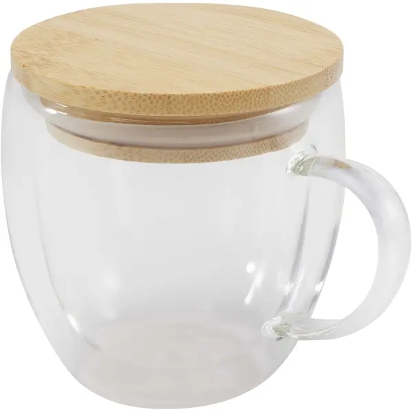 Tazza in vetro da 250 ml con coperchio in bambù Lenora - Immagine 4