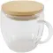 Tazza in vetro da 250 ml con coperchio in bambù Lenora - Anteprima 4