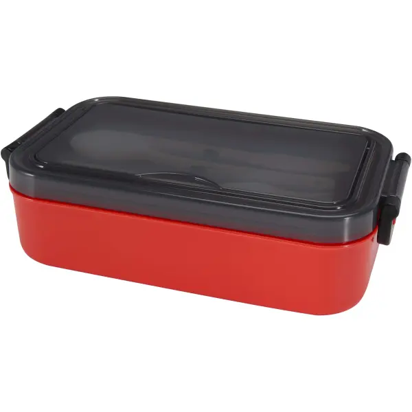 Portavivande con set di posate SNAPPY, 1000 ml con stampa del tuo logo - Immagine 8