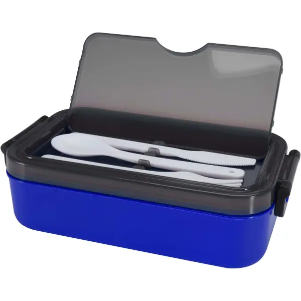 Portavivande con set di posate SNAPPY, 1000 ml con stampa del tuo logo - Immagine 16