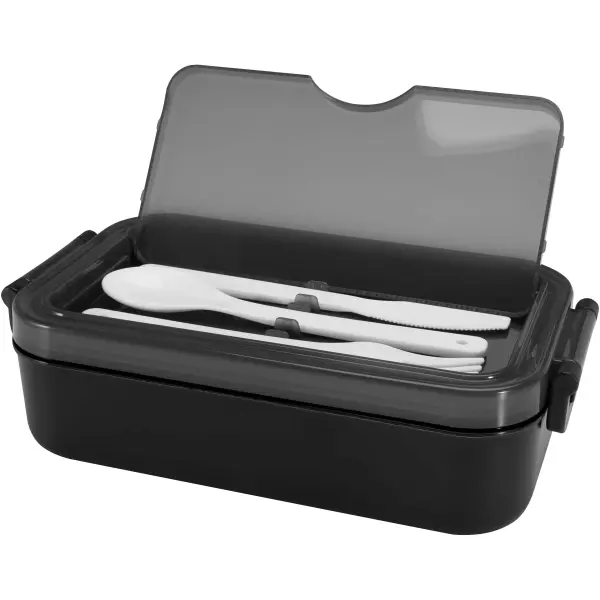 Portavivande con set di posate SNAPPY, 1000 ml con stampa del tuo logo - Immagine 21