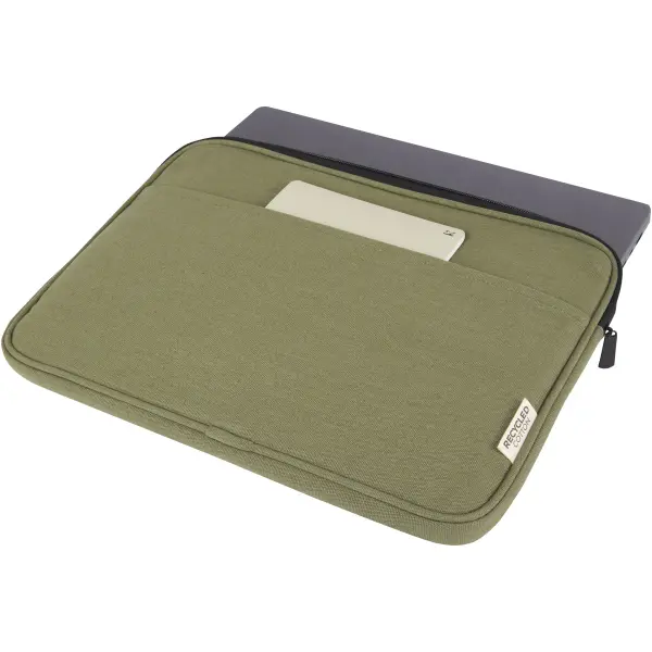 Custodia porta pc 14'' canvas riciclato Oliva - Immagine 13