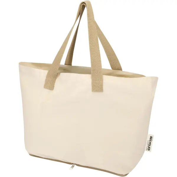 Tote bag pieghevole in cotone riciclato GRS 7L Sierra - Immagine 3