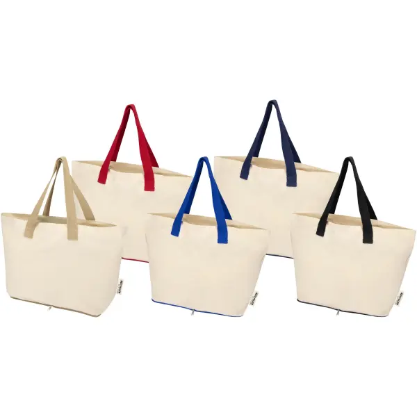 Tote bag pieghevole in cotone riciclato GRS 7L Sierra - Immagine 2