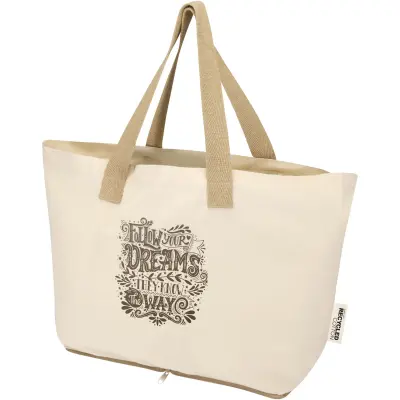 Tote bag pieghevole in cotone riciclato GRS 7L Sierra - Immagine 5