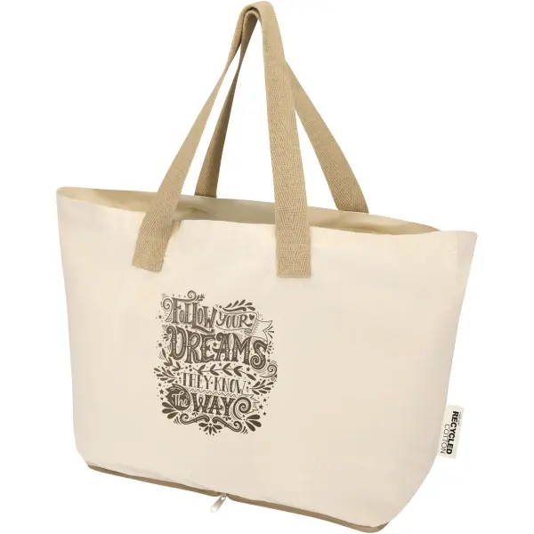 Tote bag pieghevole in cotone riciclato GRS 7L Sierra - Immagine 5