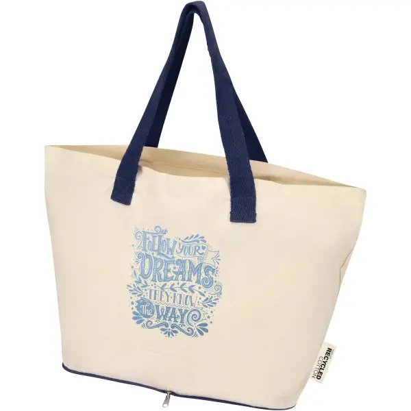 Tote bag pieghevole in cotone riciclato GRS 7L Sierra - Immagine 20