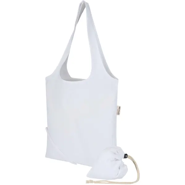Borsa tote pieghevole in misto cotone riciclato GRS Madras Blend 7L - Immagine 2