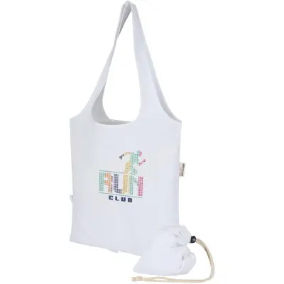 Borsa tote pieghevole in misto cotone riciclato GRS Madras Blend 7L - Immagine 5