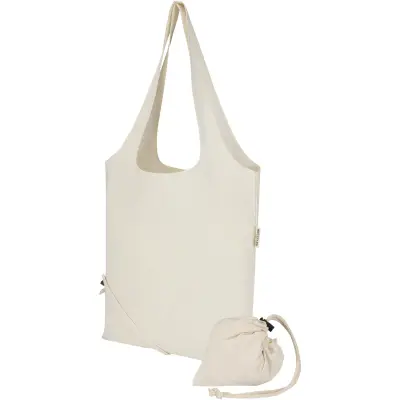 Borsa tote pieghevole in misto cotone riciclato GRS Madras Blend 7L - Immagine 9