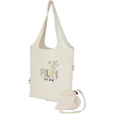 Borsa tote pieghevole in misto cotone riciclato GRS Madras Blend 7L - Immagine 12