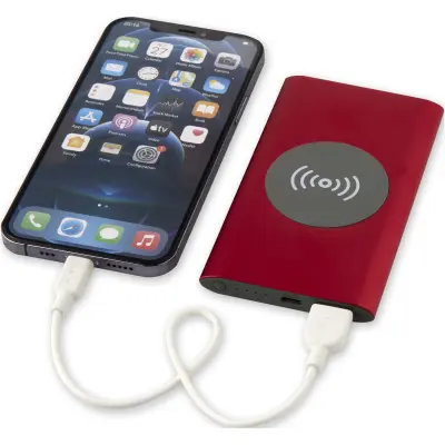 Juice 4000 mAh Type-C recycled aluminium wireless power bank - Immagine 8