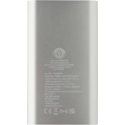 Juice 4000 mAh Type-C recycled aluminium wireless power bank - Immagine 20