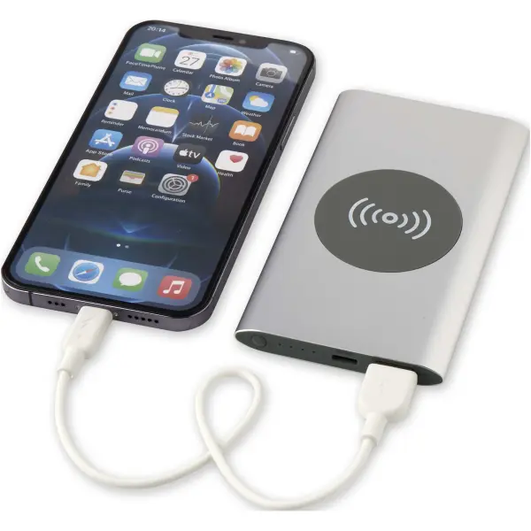 Juice 4000 mAh Type-C recycled aluminium wireless power bank - Immagine 24
