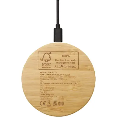 Stazione di ricarica wireless in bambù da 15 W Essence - Immagine 4