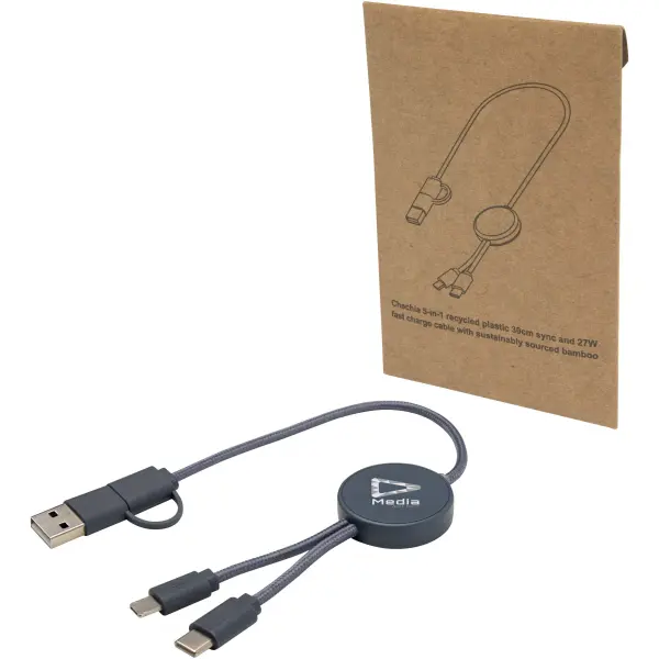 Cavo 5-in-1 in plastica riciclata da 30 cm Citala - Immagine 21