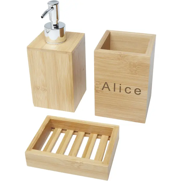 Set da bagno in bamboo 3 pezzi Hedon - Immagine 4